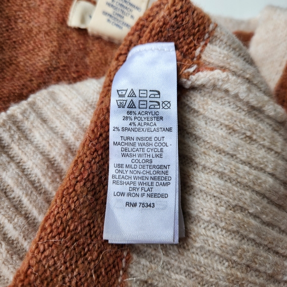 Yes Lola Womens Knit Crop Sweater Baggy Chunky Brown Button Up Cardigan Small - Picture 7 of 11